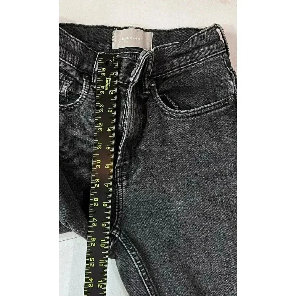 Everlane The High Rise Straight Leg Jeans Women's Size 23 Gray Wash - Picture 7 of 8